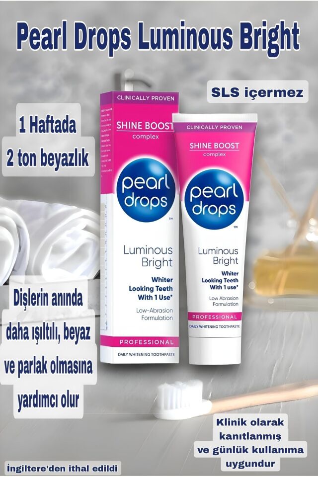 Luminous – Anında Etkili, Işıltılı, Parlak Ve 1 Haftada 2 Tona Kadar Beyazlatıcı Diş Macunu 75ml