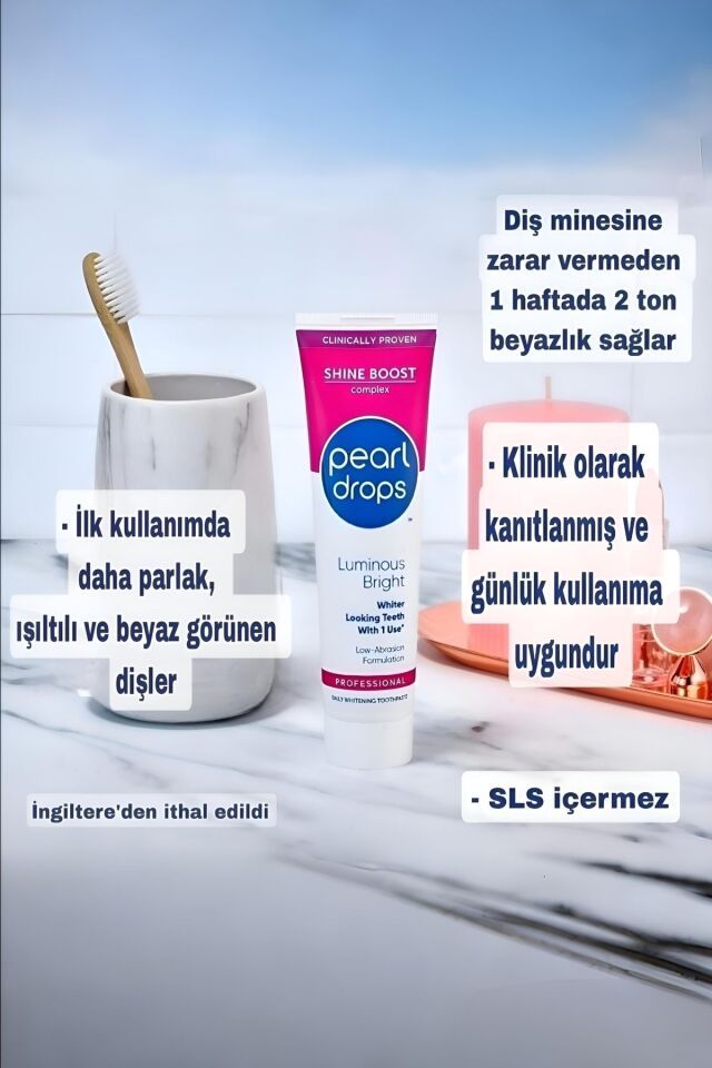 Luminous – Anında Etkili, Işıltılı, Parlak Ve 1 Haftada 2 Tona Kadar Beyazlatıcı Diş Macunu 75ml