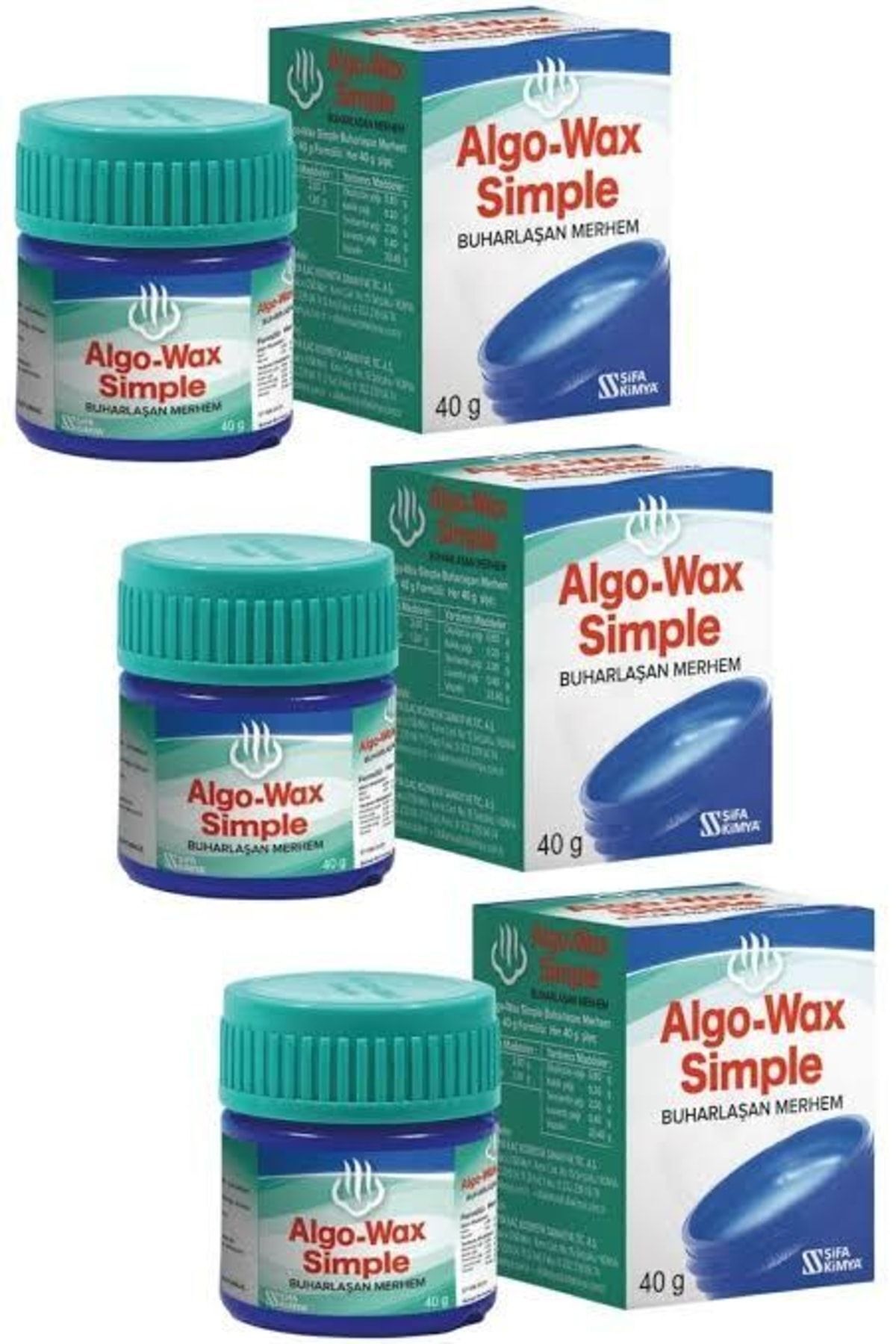Algo-wax Simple Buharlaşan Merhem Vicks Krem 40 Gr X 3 Adet