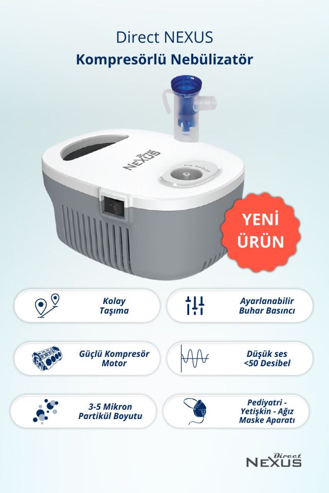 Çocuklar Ve Yetişkinler Için Kompresörlü Nebülizatör