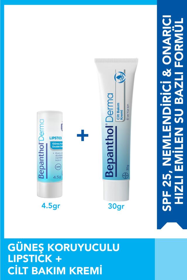 Cilt Kremi 30 gr Spf 30 Günlük Yoğun Nemlendirici Lipstik Dudak Kremi 4,5g - Günlük Yüz, Vücut Bakım