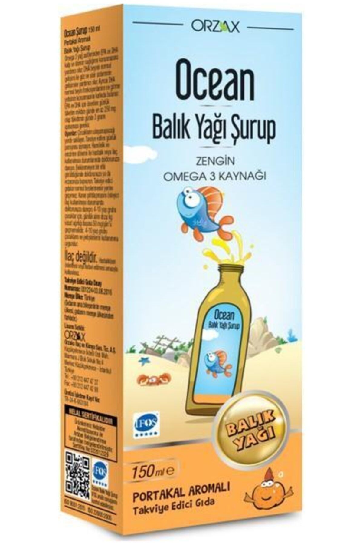 Omega 3 Portakal Aromalı Balık Yağı Şurubu 150 Ml