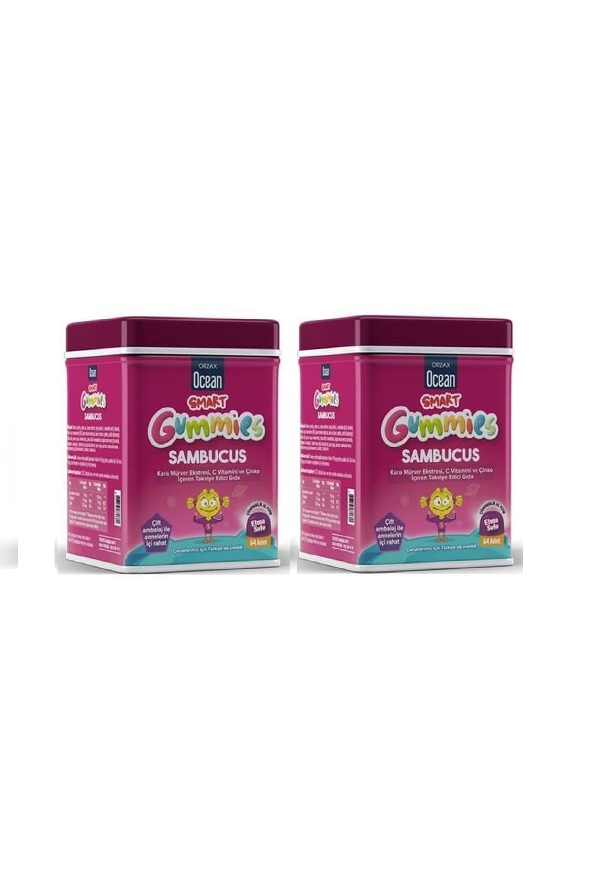 Smart Gummies Sambucus Takviye Edici Gıda 64 Adet 2'li Paket
