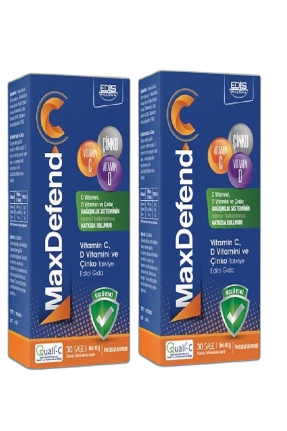 Maxdefend C Vitamini D Vitamini Ve Çinko 30 Saşe X 2 Adet
