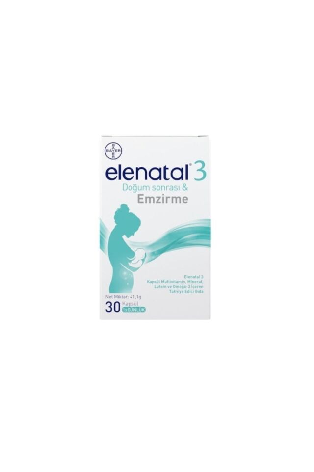 Elenatal3 Multivitamin, Mineral Ve Omega-3 Içeren Takviye Edici Gıda 30 Kapsül
