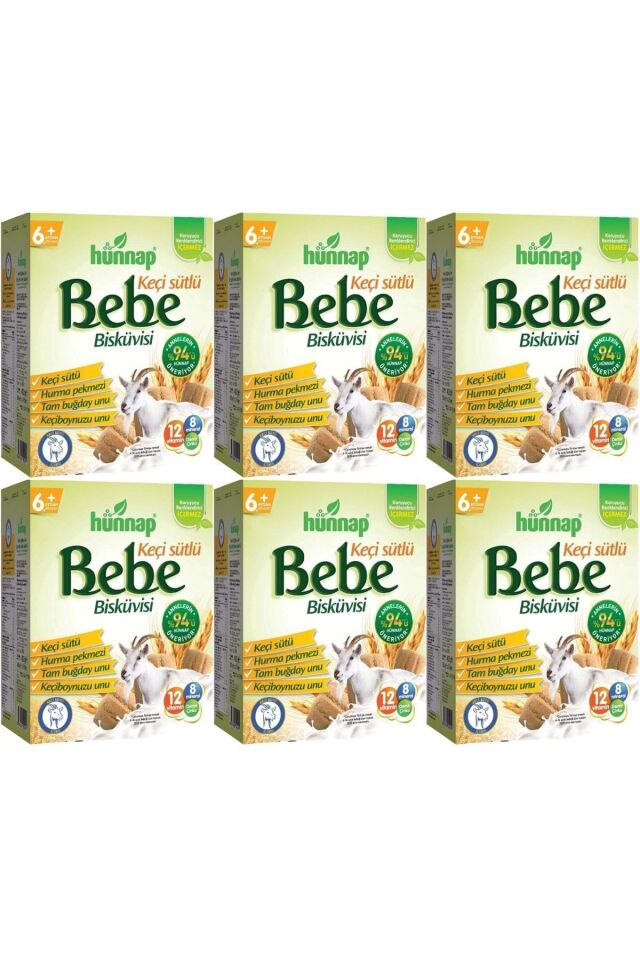 Bebe Bisküvisi Keçi Sütlü 400gr 6 Lı Set (TOPLAM 2400GR)