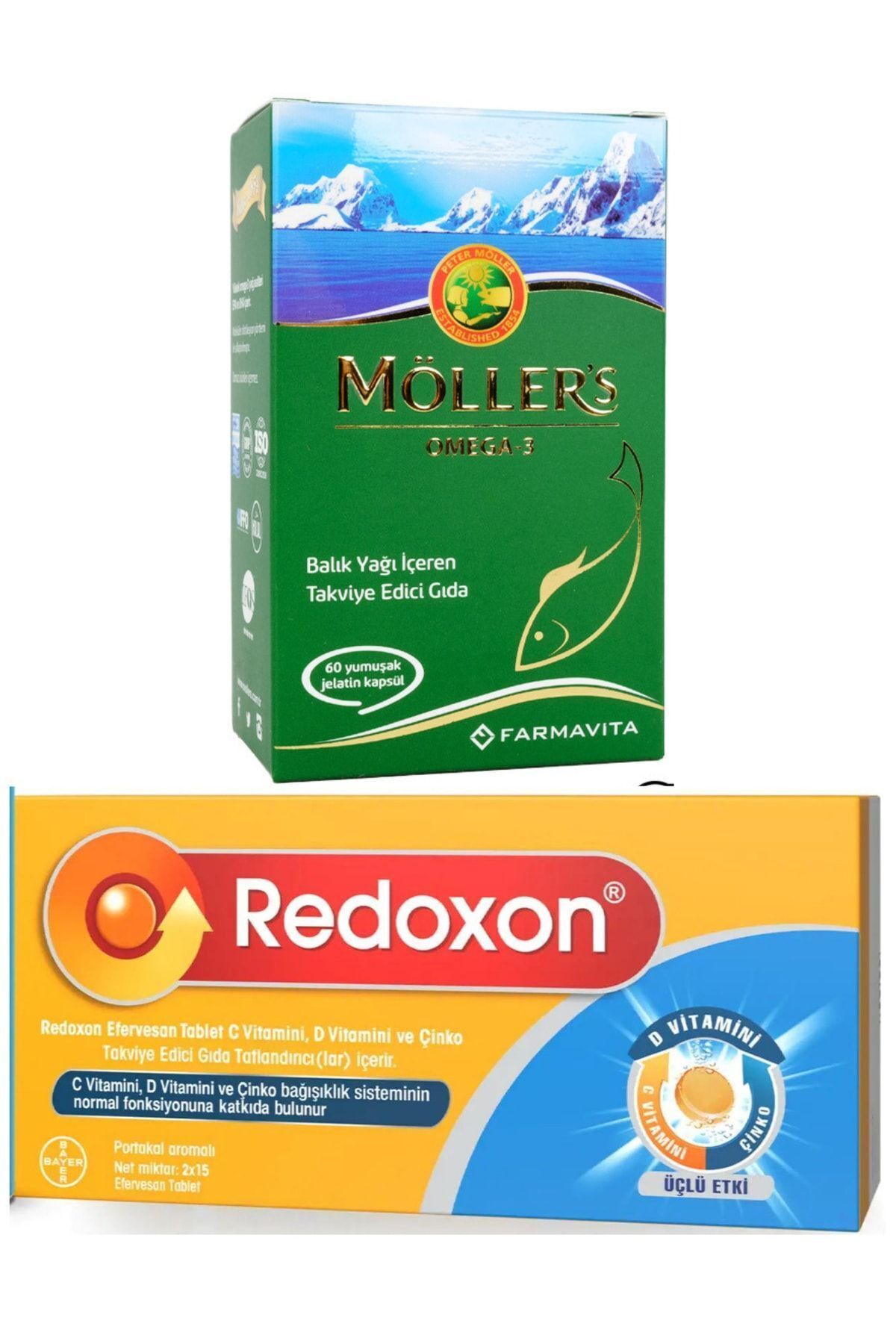 Omega 3 60 Kapsül Redoxon 3lü Etki C Vitamini D Vitamini Çinko Efervesan 30 Tablet