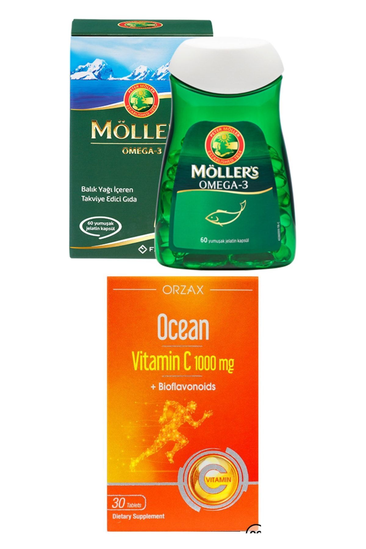 Omega 3 60 Kapsül Ve Ocean Vitamin C 30 Tablet