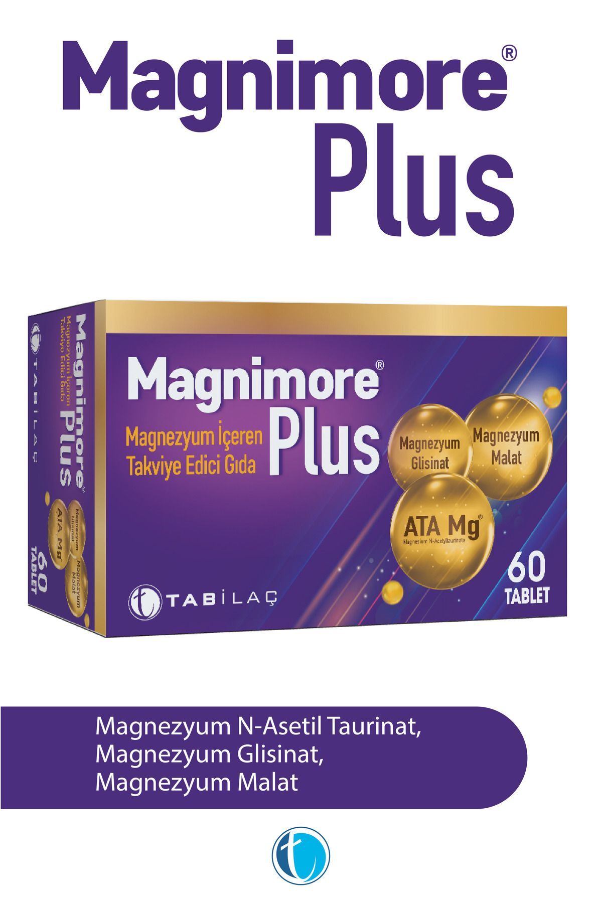Plus Magnezyum 60 Tablet N-Asetil Taurinat Bisglisinat Malat