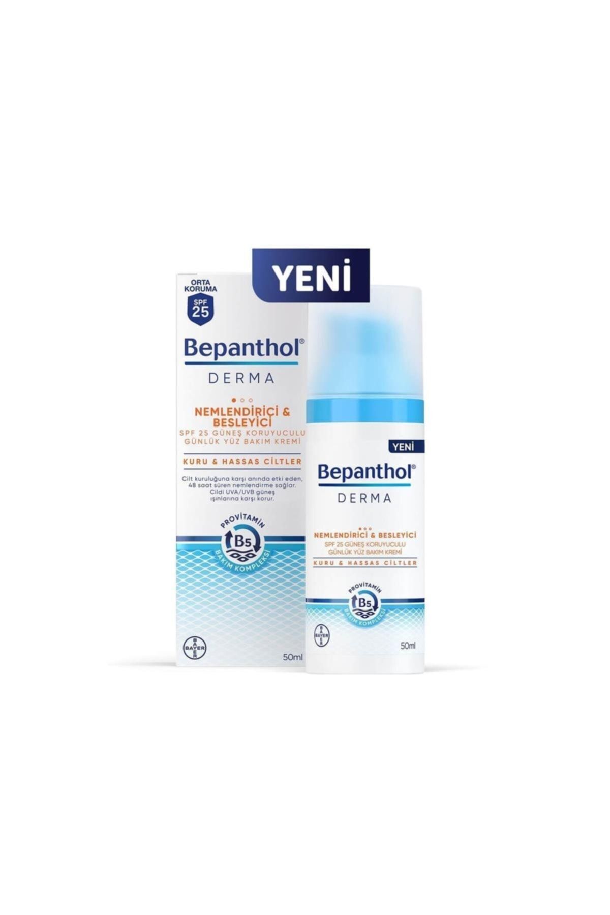 Derma Nemlendirici & Besleyici Spf 25 Güneş Koruyuculu Günlük Yüz Bakım Kremi 50 Ml