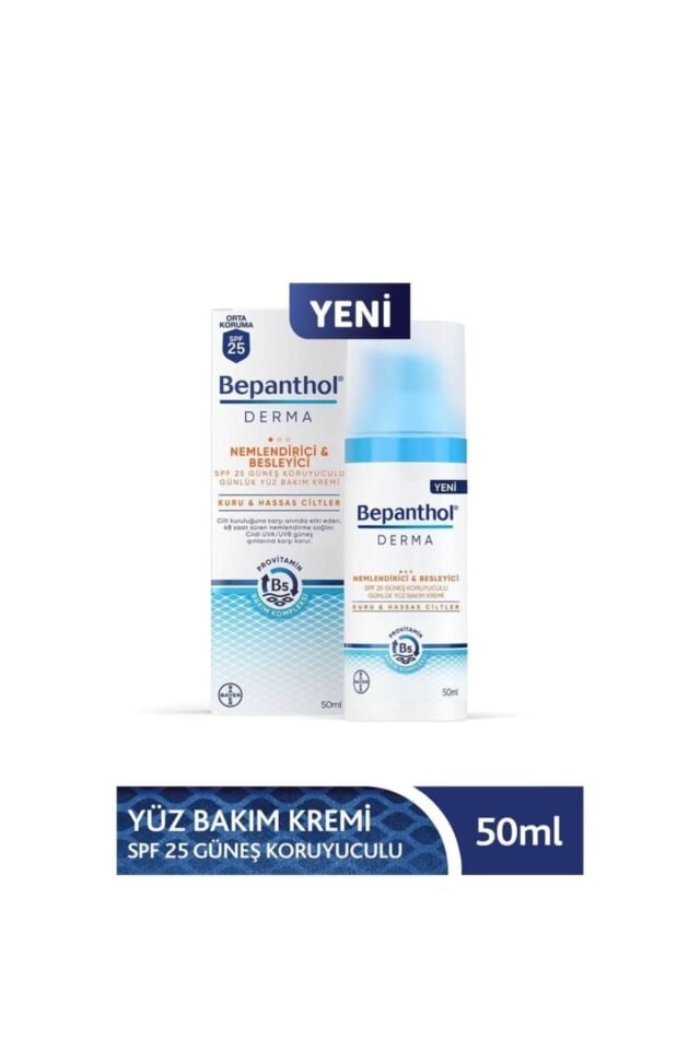 Derma Nemlendirici & Besleyici Spf 25 Güneş Koruyuculu Günlük Yüz Bakım Kremi 50 Ml