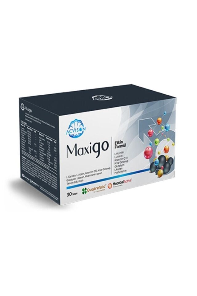 Maxigo Erkeklere Özel L-karnitin L-arjinin Koenzim Q10 Kore Ginsengi Içeren Multivitamin 30 Saşe