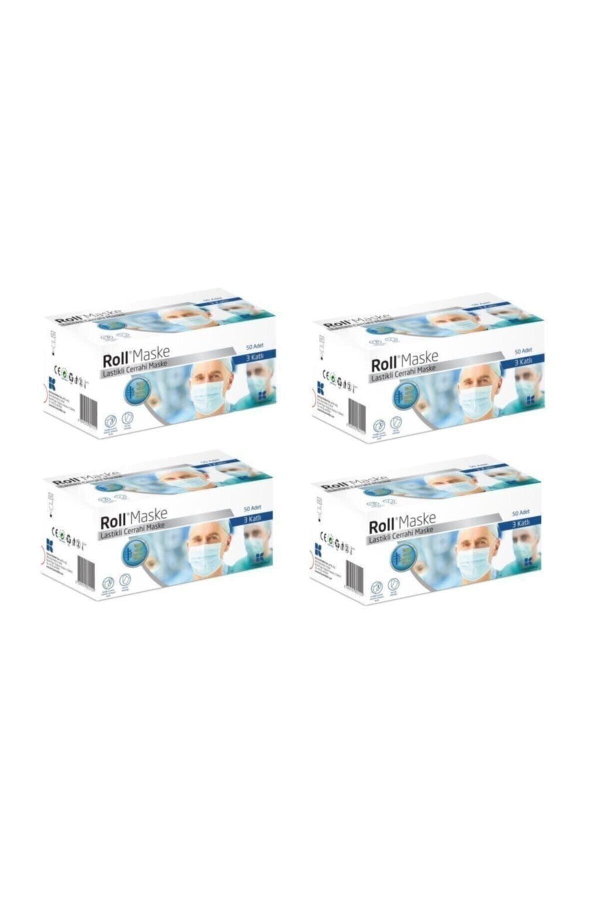 Cerrahi Maske 3 Katlı Tekli Zarf 50li 4 Paket 200 Adet