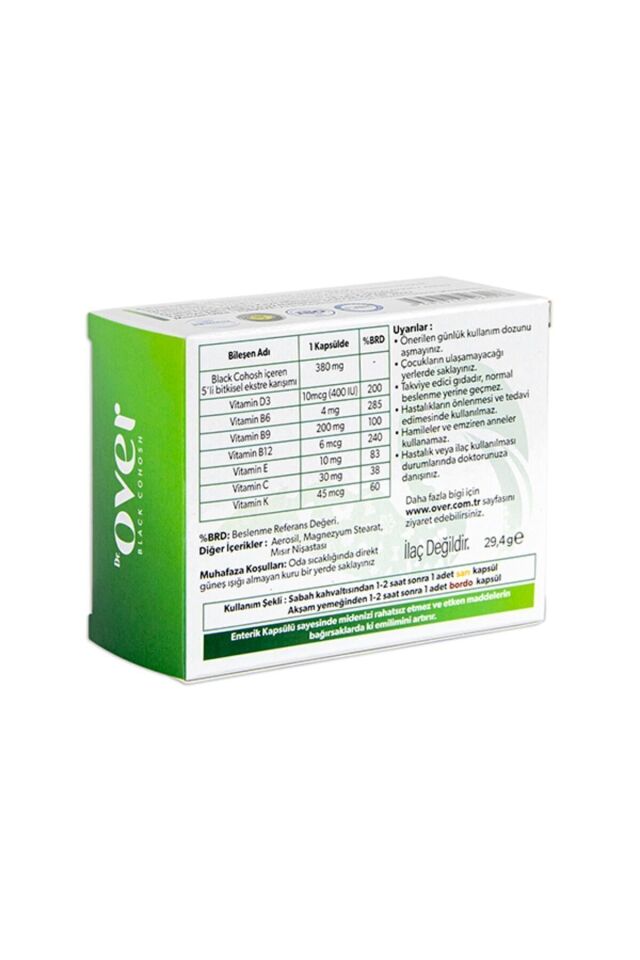 Black Cohosh, Karayılan Otu, Soya, Red Clover, Sarı Kantaron, Passiflora Içeren Gıda Tak. 1 Kutu