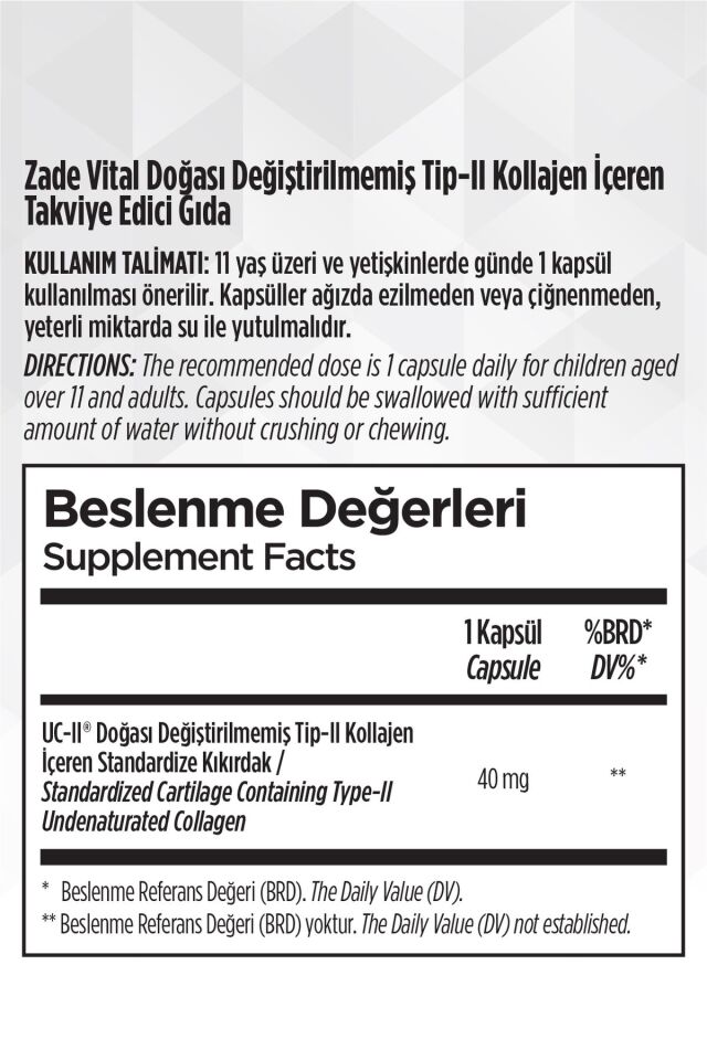 Uc-ıı Tip-ıı Kolajen 30 Kapsül