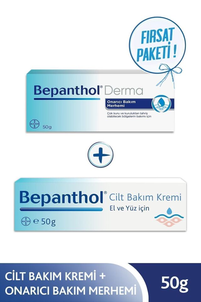 Onarıcı Bakım Merhemi 50g& Cilt Kremi 50g, Günlük Yüz Bakım, Günlük Vücut Bakım, Yoğun Nemlendirici