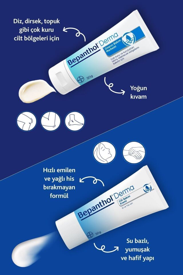 Onarıcı Bakım Merhemi 50g& Cilt Kremi 50g, Günlük Yüz Bakım, Günlük Vücut Bakım, Yoğun Nemlendirici