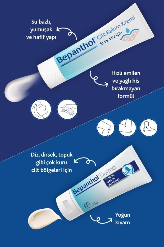 Onarıcı Bakım Merhemi 50g& Cilt Kremi 50g, Günlük Yüz Bakım, Günlük Vücut Bakım, Yoğun Nemlendirici