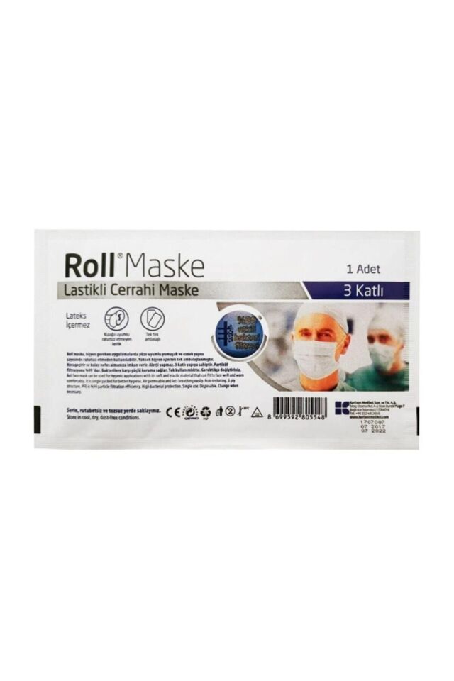 Mavi Cerrahi Maske 3 Katlı Tekli Zarf 50li 3 Paket 150 Adet