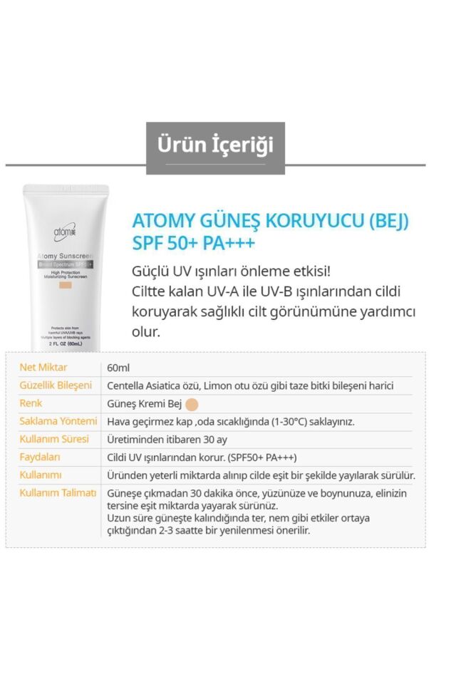 Sunscreen Creme Solaire Spf50 Beige Güneş Koruyucu Bej 60 ml