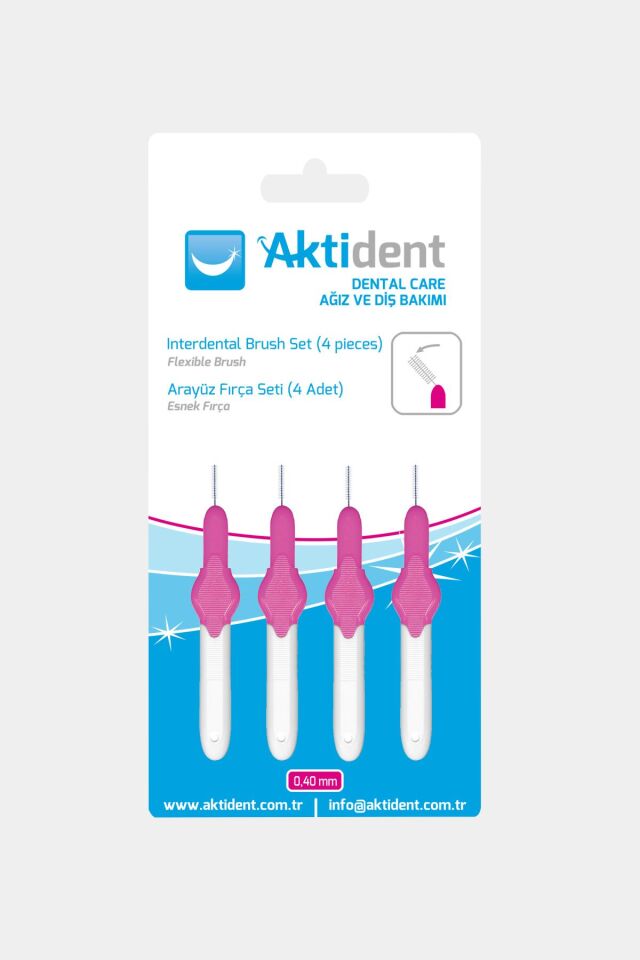 Arayüz Fırçası 0,40 mm Pembe 4'lü