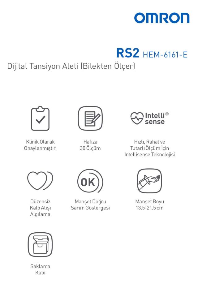 Rs2 30 Ölçüm Hafızalı Bilekten Ölçer Tansiyon Aleti.