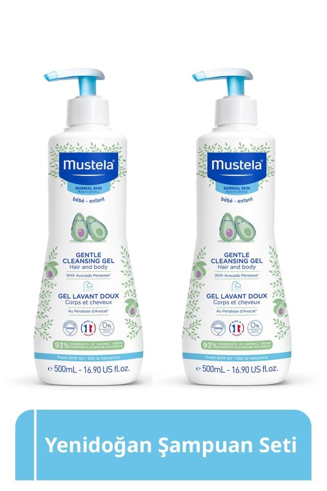 Organik Avokado Içeren Yenidoğan Bebek Göz Yakmayan Şampuanı Saç, Vücut 500 ml X2