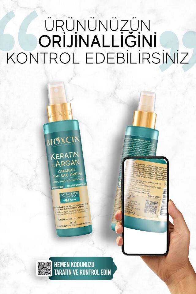 Keratin & Argan Onarıcı Sıvı Saç Bakım Kremi 150 ml - Yıpranmış Ve Hassas Saçlar