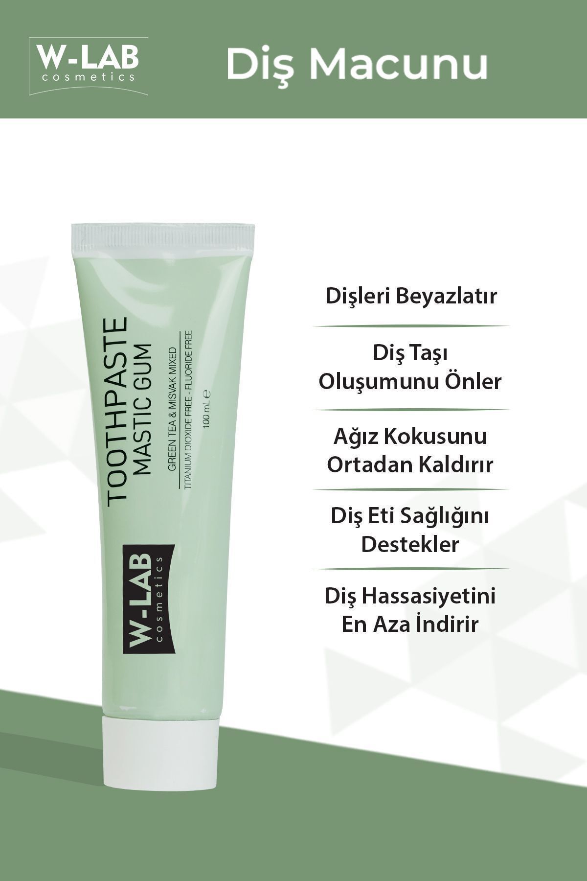 W Lab Toothpaste Mastic Gum Diş Macunu 100 ml