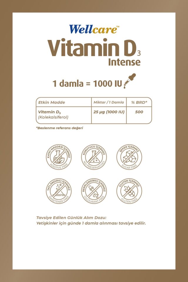 D3 Vitamini Yoğun 1000 Iu 12 ml Damla