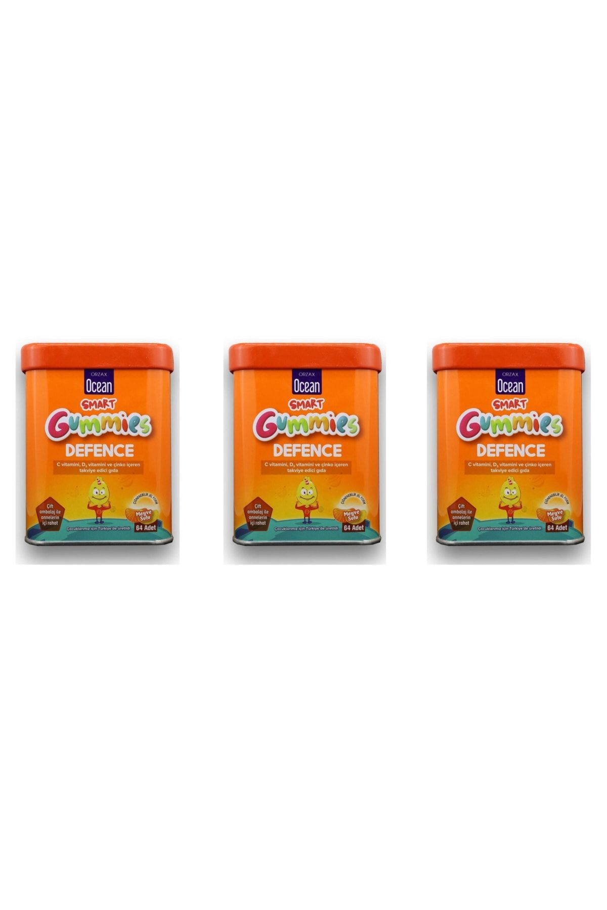 Ocean Smart Gummies Defence 64 Adet Çiğnenebilir Jel 3'lü Paket