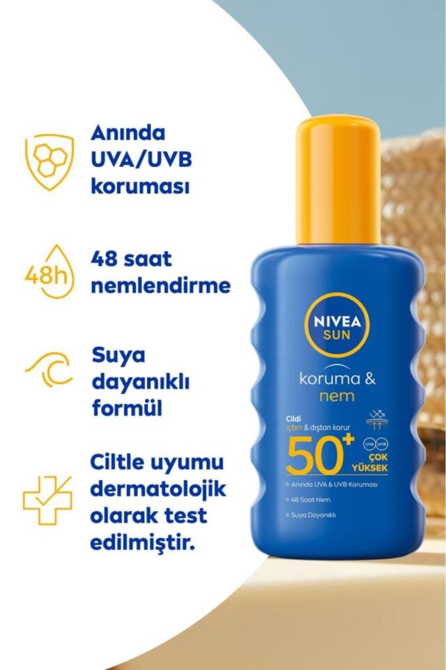 SUN SPF50 Güneş Koruyucu Vücut Spreyi 200ml ve Çocuklar İçin Hassas Koruyucu Sprey 200ml,ÇantaHediye