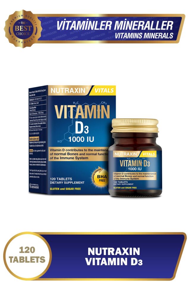 Vitals D3 Vitamini 1000uı(25MCG) Içeren Takviye Edici Gıda 120 Tablet