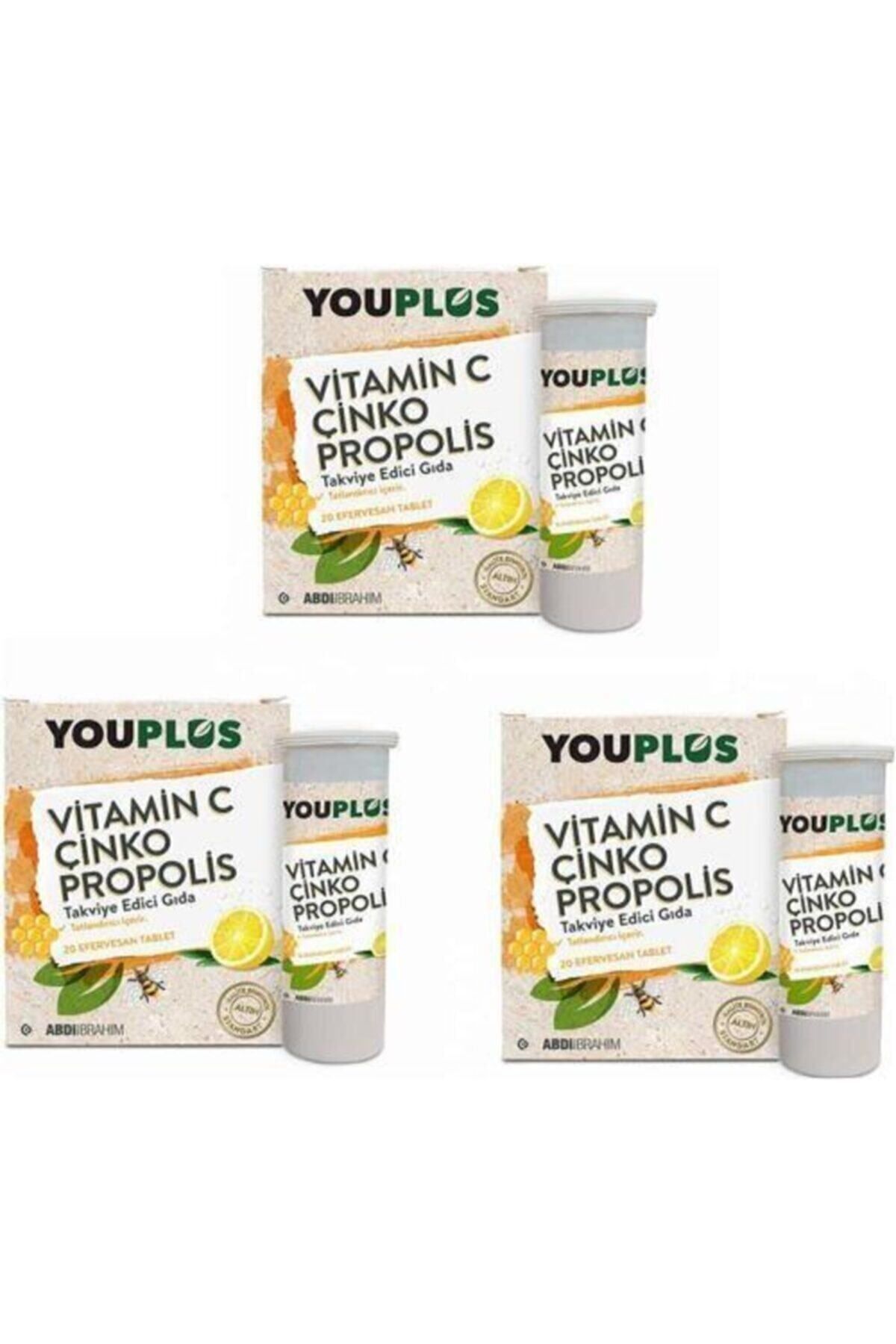 Vitamin C, Çinko, Propolis Efervesan Tablet Takviye Edici Gıda 3lü Paket