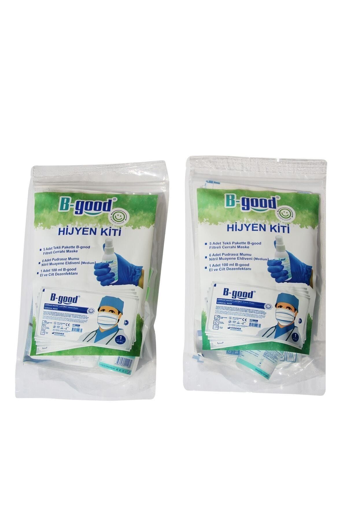 Filtreli 3 Katlı Lastikli Cerrahi Maske ( 10 Adet Tekli Paket) 2 Paket Hijyen Kiti