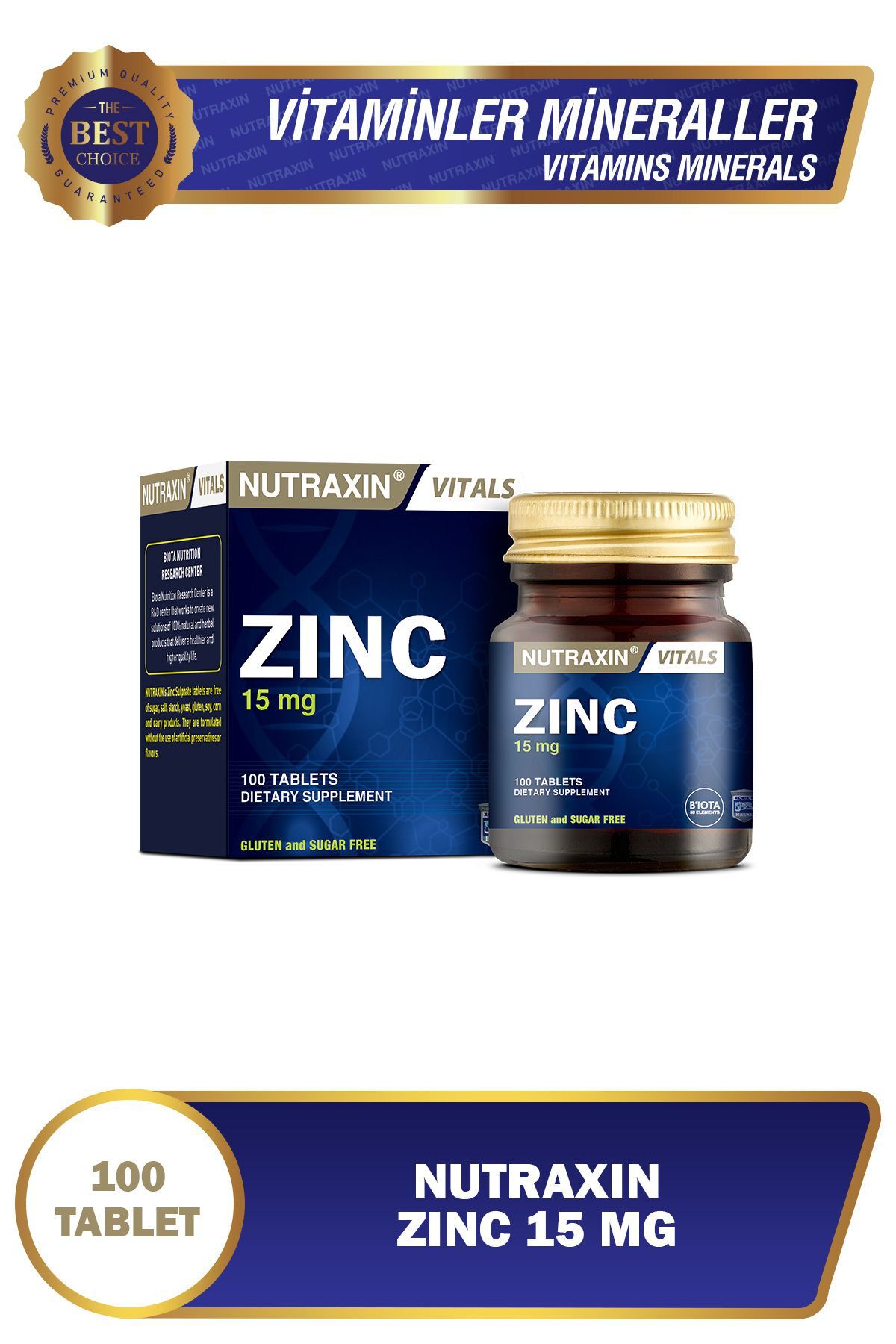 Zinc Sulphate - Çinko Takviyesi 15 Mg 100-