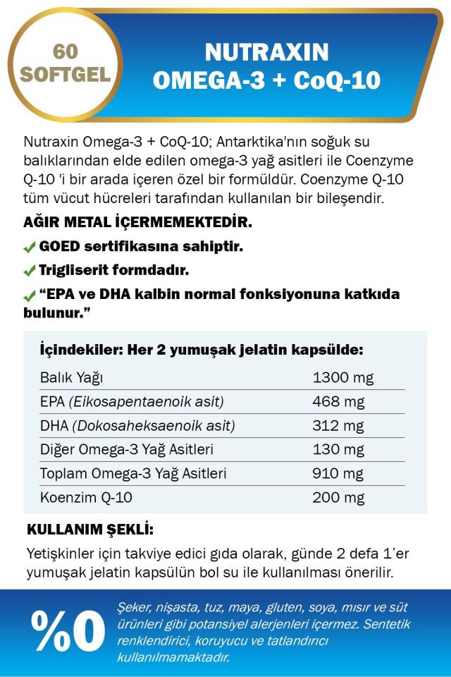 Omega-3 & Co Q-10 Yumuşak 60 Kapsül