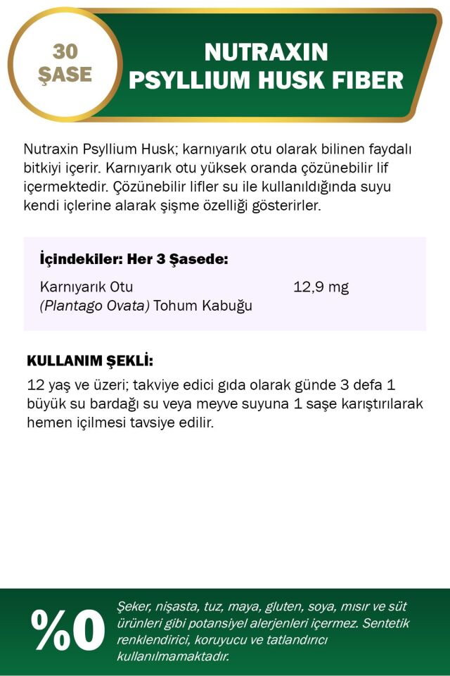 Psyllium Husk Fiber 30 Saşe