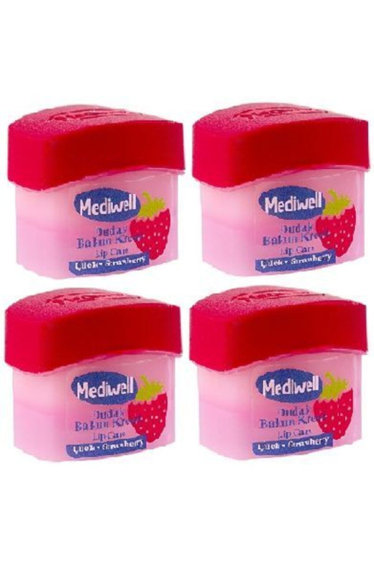 4 Adet X 5 Ml Çilek Aromalı Dudak Kremi