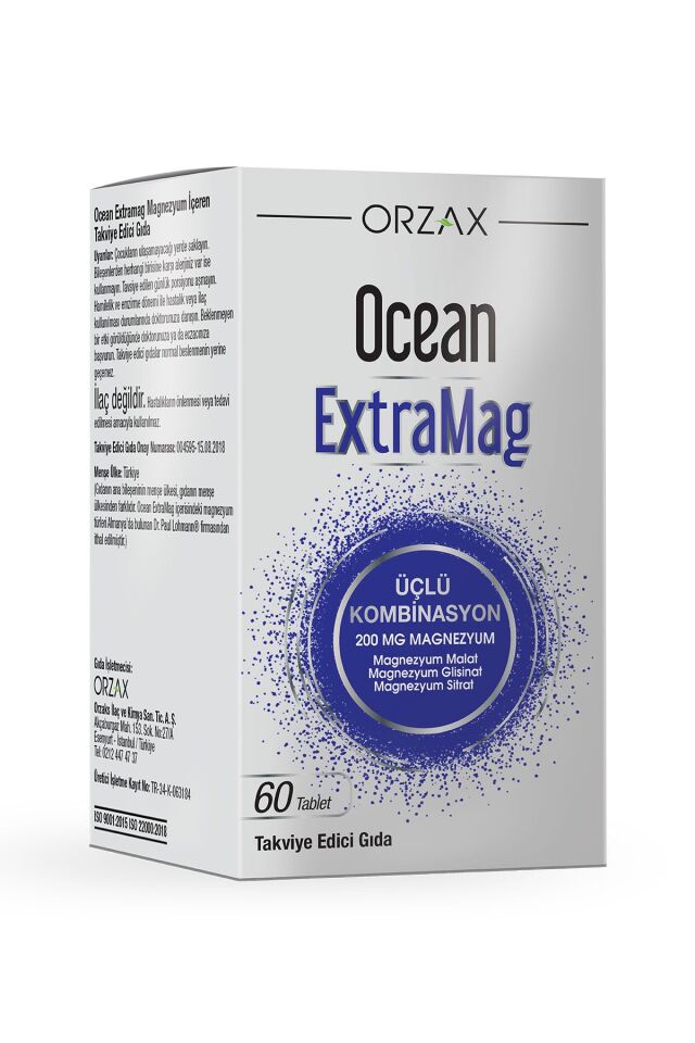 Extramag 200 Mg Magnezyum Içeren Takviye Edici Gıda 60 Tablet