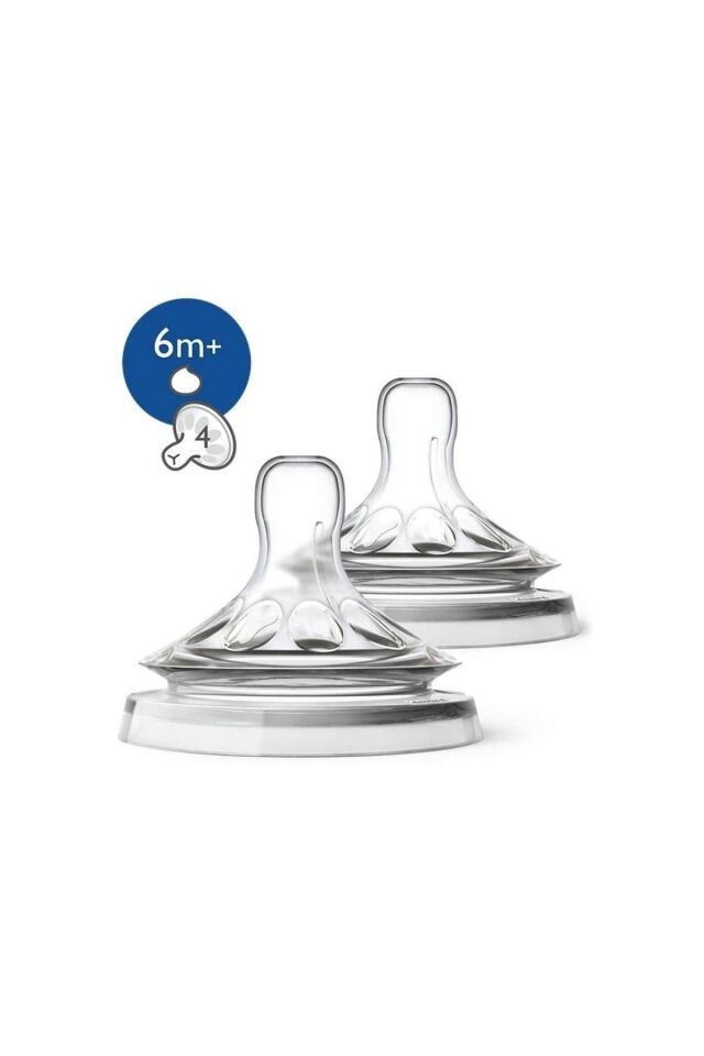 Natural Biberon Emziği Hızlı Akış 6m+ 4numara 3 Delikli Scf 044/27