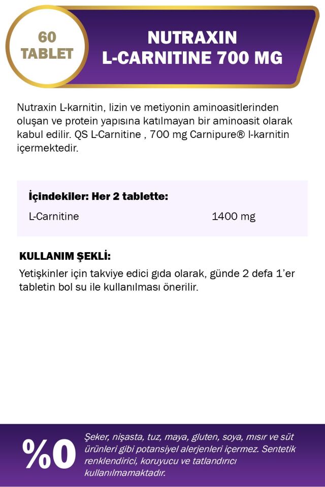 L-Carnitine 700 mg 60 Tablet