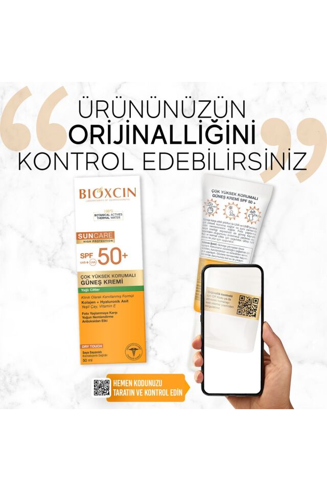 Sun Care Çok Yüksek Koruma Yağlı Ciltler için Güneş Kremi Spf 50+ 50 Ml - Kolajen ve Hyaluronik Asit