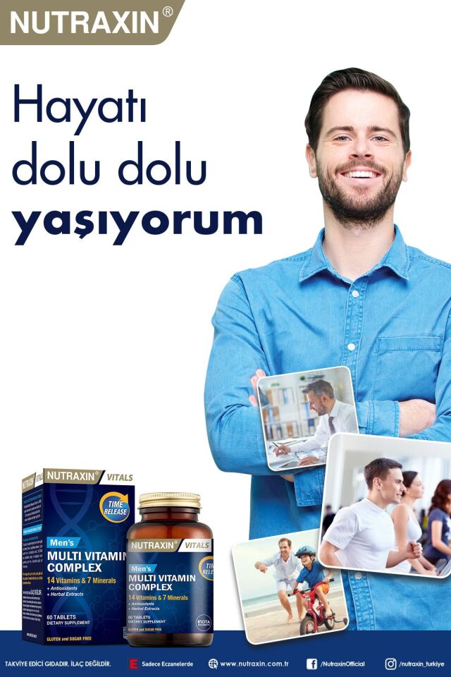 Men's Multi Vitamin Ve Mineraller Içeren Complex Takviye Gıda 60 Tablet