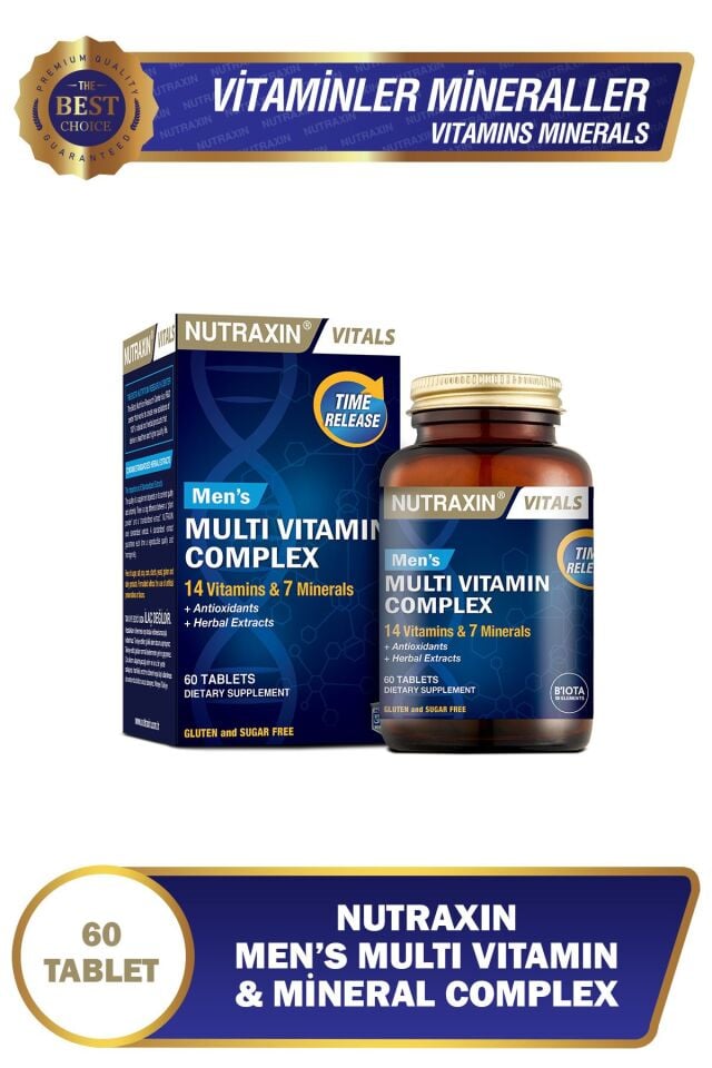 Men's Multi Vitamin Ve Mineraller Içeren Complex Takviye Gıda 60 Tablet