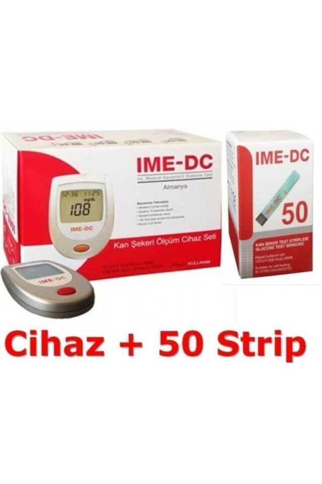 Test Cihazları Ime-dc Kan Şekeri Ölçüm Cihazı + 50 Strip 2 Yıl