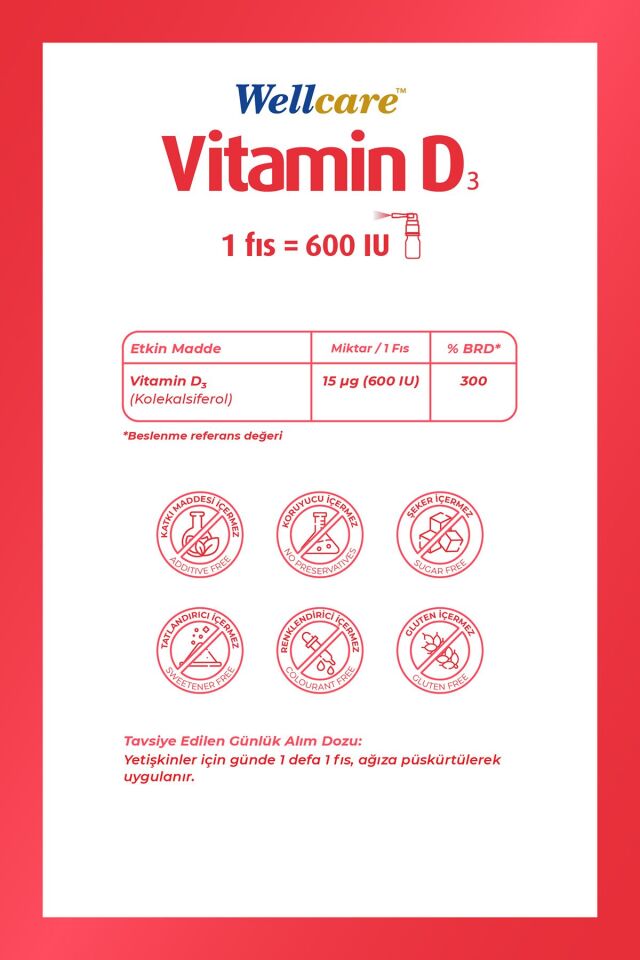 Vitamin D3 600 Iu 5 ml Sprey