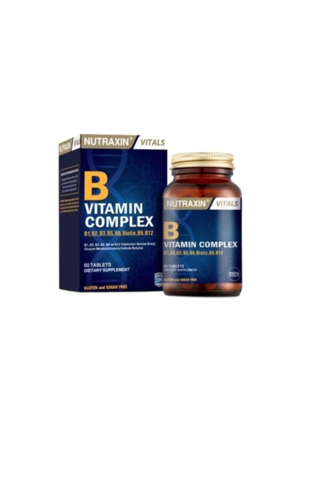 B1, B2, B3, B5, B6, B12 Ve Biotin Içeren B Vitamin Complex 60 Tablet
