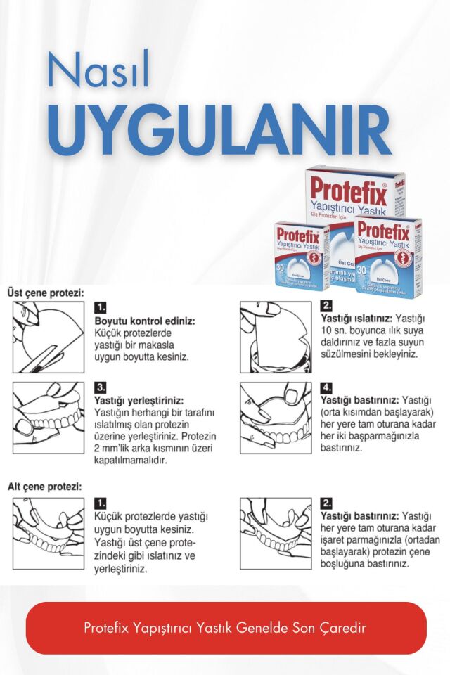 Diş Protezleri Için Üst Çene Yapıştırıcı Yastık 30 Adet