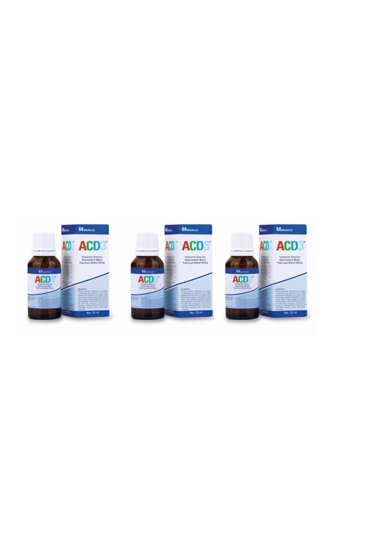 Acd3 Damla Vitamin Takviyesi 20 Ml 3'lü Paket